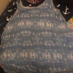 Blue long tank top, can be used as a dress as well